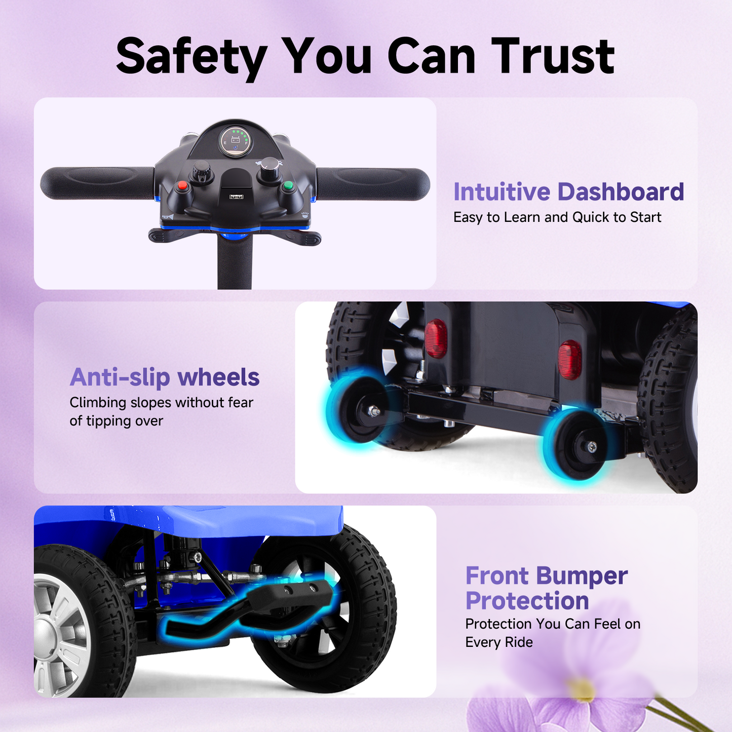 LiltJan Foldable Mobility Scooter for Adults Elderly– Mobility Scooter for Seniors 4-Wheel Portable Motorized Scooter with 300 lbs Capacity with 15 Miles Range