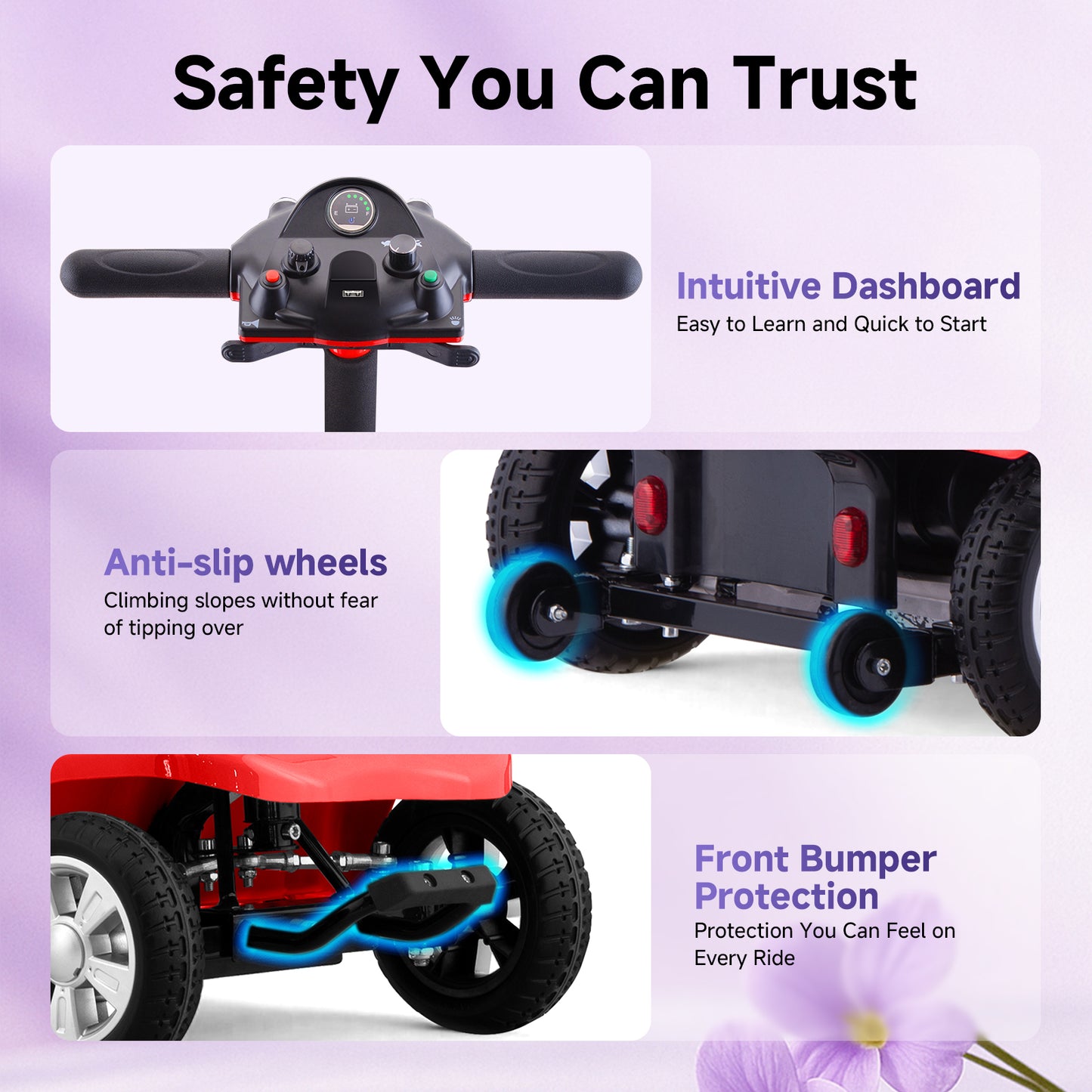 LiltJan Foldable Mobility Scooter for Adults Elderly– Mobility Scooter for Seniors 4-Wheel Portable Motorized Scooter with 300 lbs Capacity with 15 Miles Range