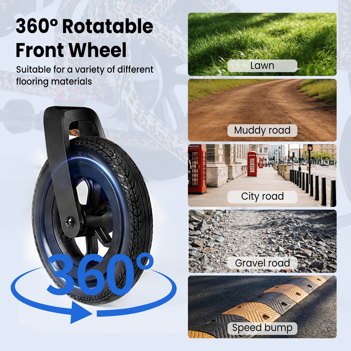 LiltJan Electric Wheelchair for Adults, Lightweight Foldable Motorized Wheelchair with 15-Mile Range, 360° Joystick & All-Terrain Power, Supports 286 lbs, LED Safety Lights, Travel Portable