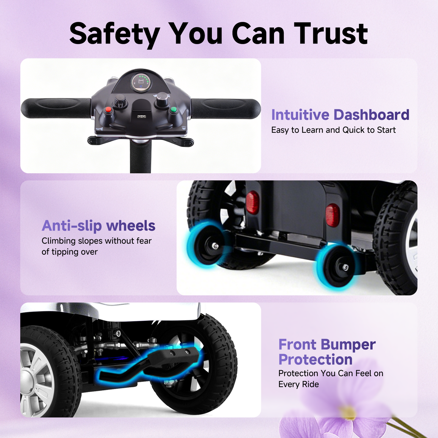 LiltJan Foldable Mobility Scooter for Adults Elderly– Mobility Scooter for Seniors 4-Wheel Portable Motorized Scooter with 300 lbs Capacity with 15 Miles Range