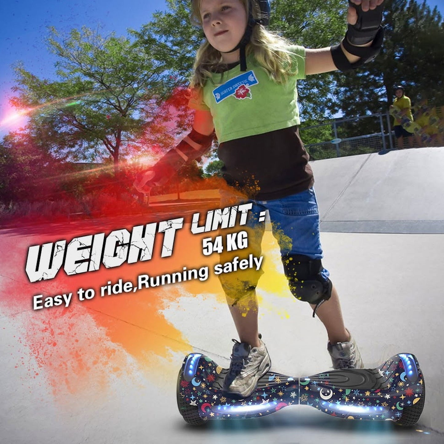 Hoverstar Flash Wheel Hoverboard 6.5 In., Bluetooth Speaker with LED Light Self Balancing Wheel, Electric Scooter