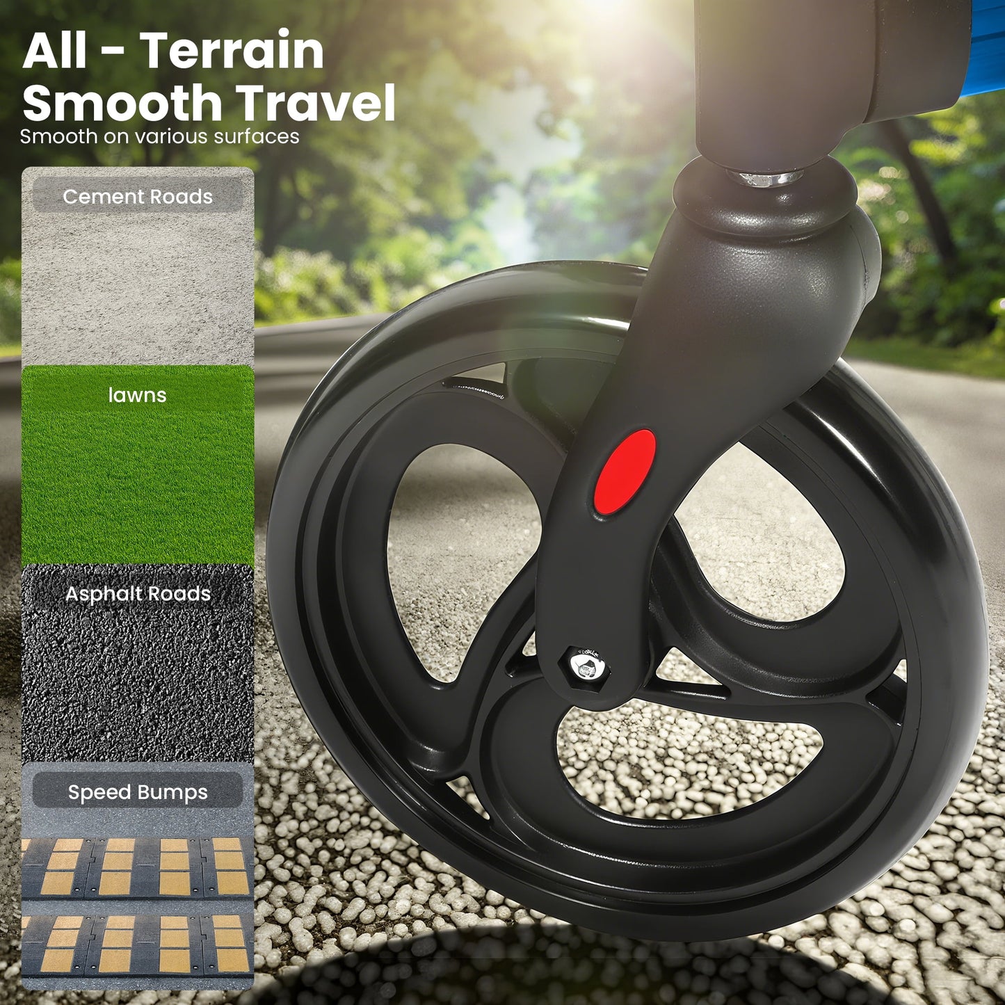 QEASET Folding Mobility Walkers, Convertible wheelchair, Blue