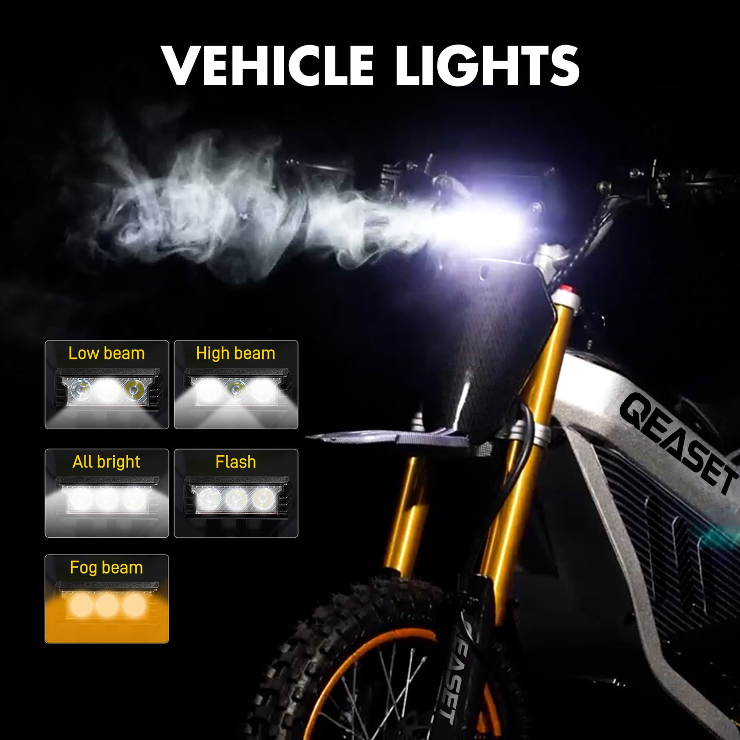QEASET Dirt Bike DZ009 Electric-Powered Dirt Bike - Peak-3000W 48V 30AH Teens Adults Electric Dirt Bike, Max 42Mph, Black for 16+