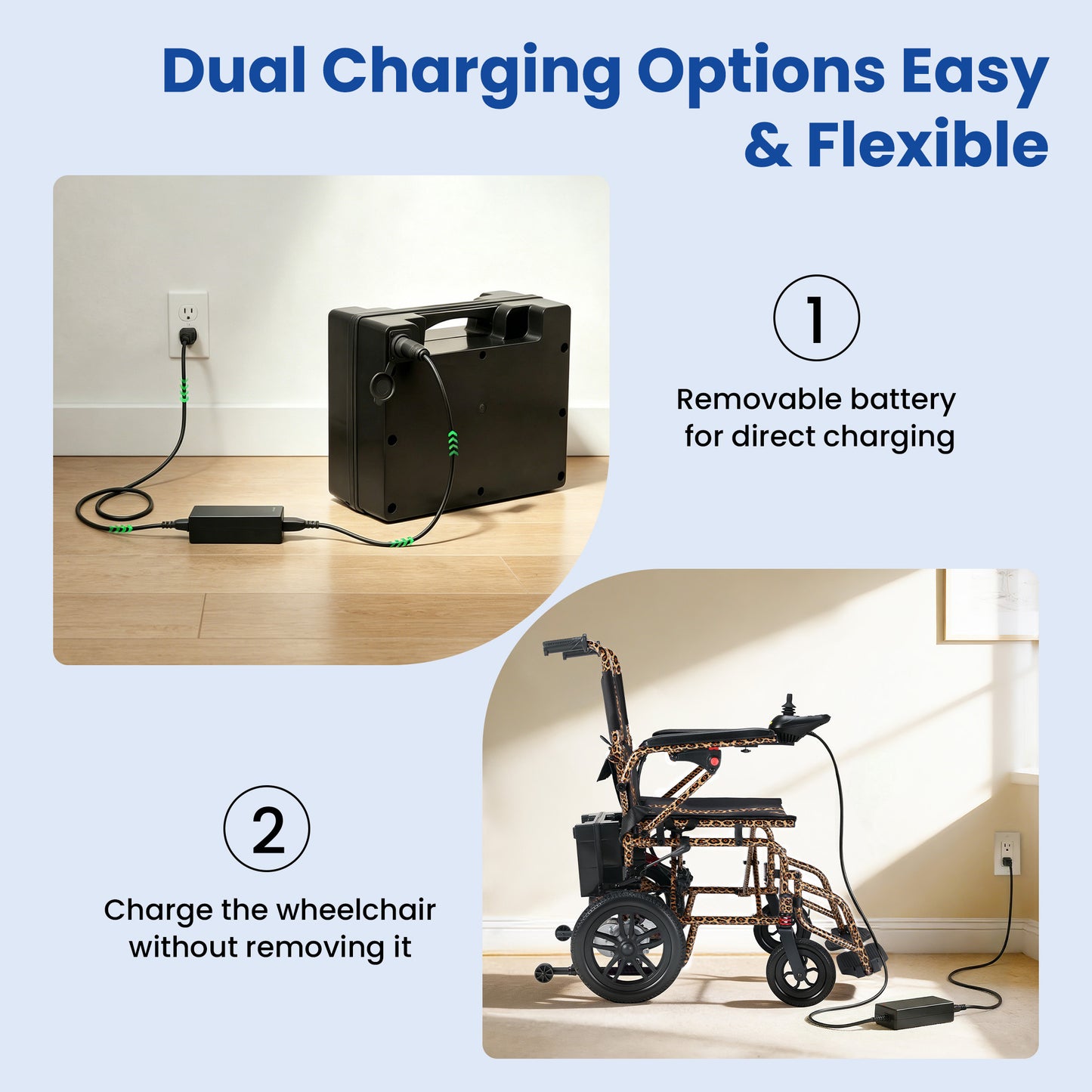 LiltJan Electric Wheelchair for Adults, Lightweight Foldable Motorized Wheelchair with 15-Mile Range, 360° Joystick & All-Terrain Power, Supports 286 lbs, LED Safety Lights, Travel Portable