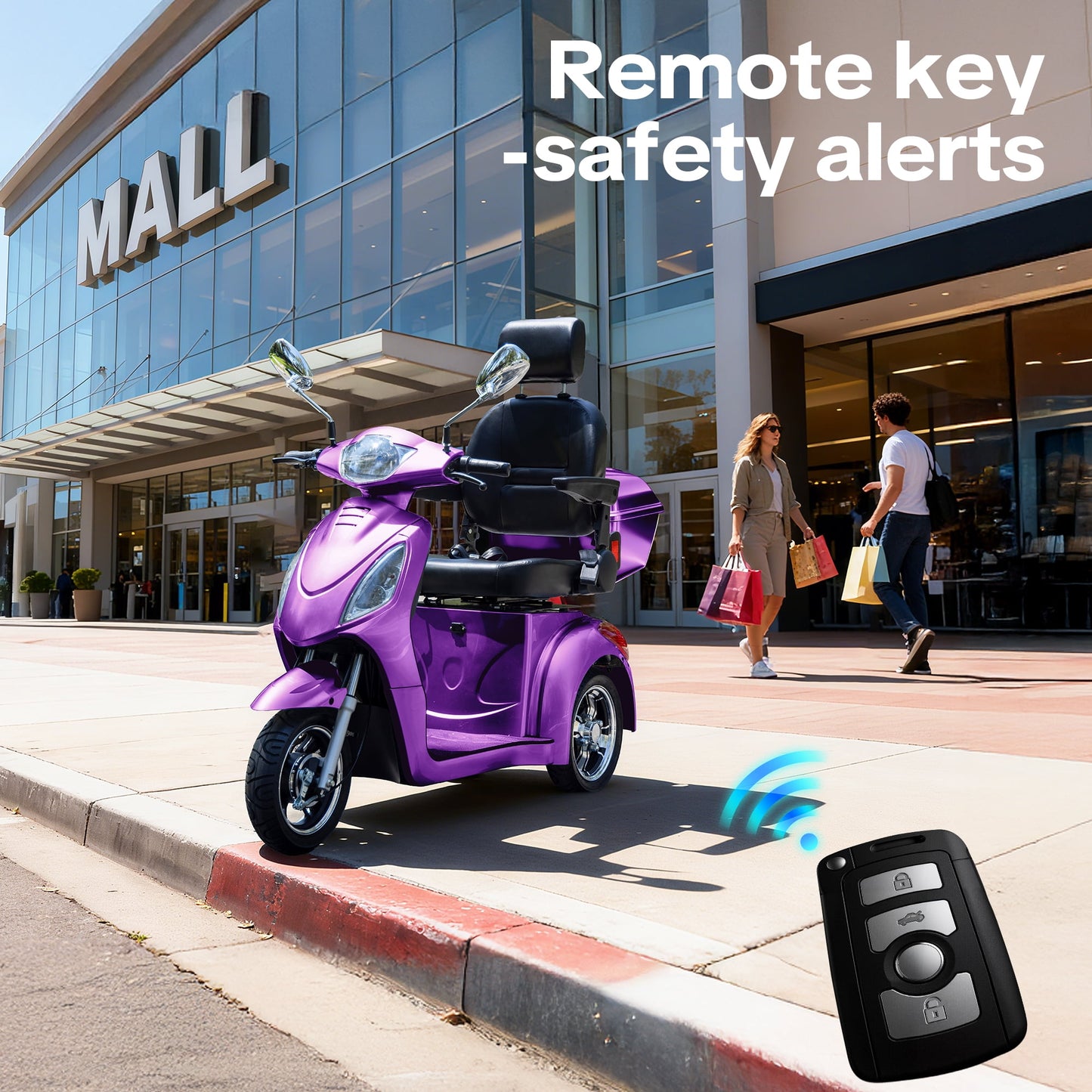Heavy Duty 3 Wheel Mobility Scooters for Seniors & Adults 500lbs Capacity,Arshin Electric Powered Wheelchair Device,800W All Terrain Fast Mobility Scooter,31 Miles Long Range Battery(Purple)