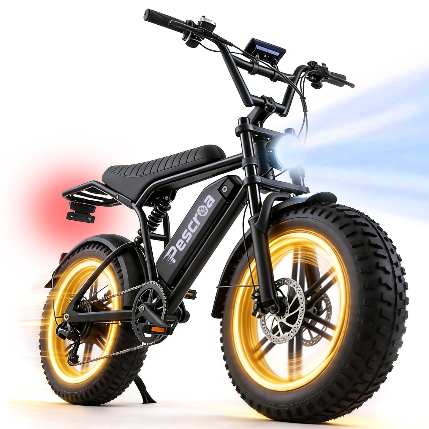 Pescroa Electric Bike for Adults, 1500W Peak Motor E Bike with 48V 15Ah Removable Battery, E-Bike with 7 Speeds, Ebikes with 32MPH Max Speed, Adult Electric Bicycles with 70-100 Miles Max Range