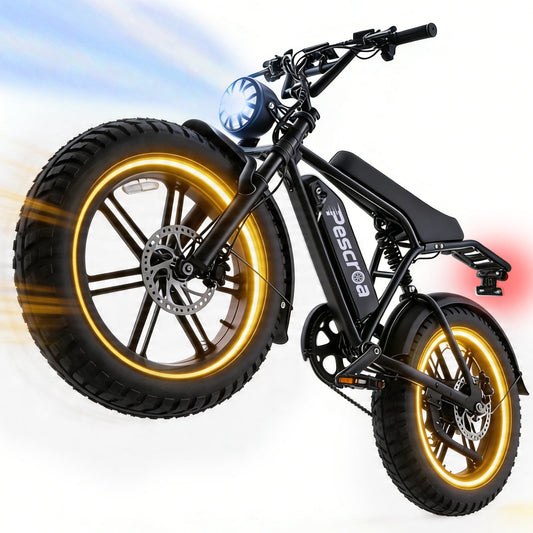 1500W Peak Motor E-Bike with 48V 15Ah Removable Battery, Pescroa Electric Bike for Adults, Adult Electric Bicycles with 70-100 Miles Max Range, Electric Mountain Bike with 7 Speeds