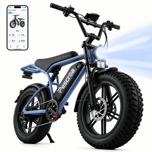 750W Peak Motor Ebike for Adults, Pescroa Electric Bike for Adults, APP Control, 48V 15Ah Removable Battery Electric Dirt Bike with 500LBS Max Weight, Adult Electric Bicycles with 65Miles Range