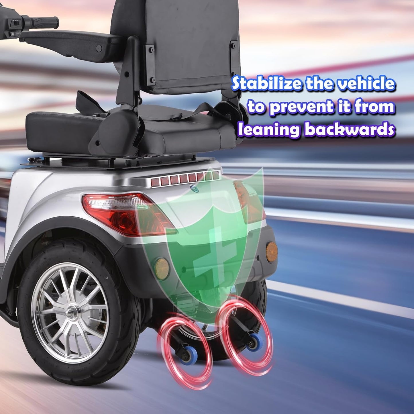 Super Large Electric 4 Wheel Mobility Scooters, Heavy Duty 800W Wheelchair Device, 500 LBS Capacity for Seniors & Adults, Speed Adjust, Remote Key, Receive Ready to Ride.（Sliver）