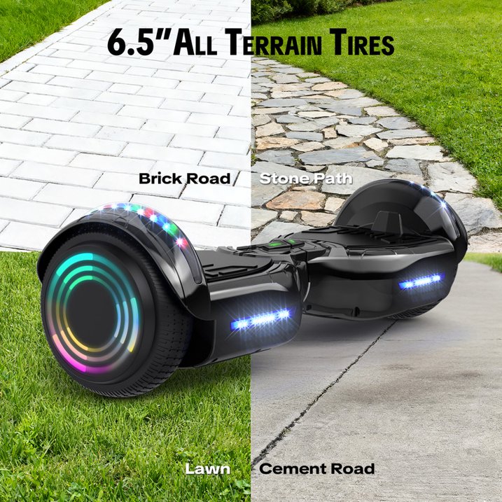 Electric Scooter with LED Lights & 400W Motor, Scooter with 9MPH Max Speed, Electric Scooter with Bluetooth Speakers, Pescroa Self-Balance Scooter