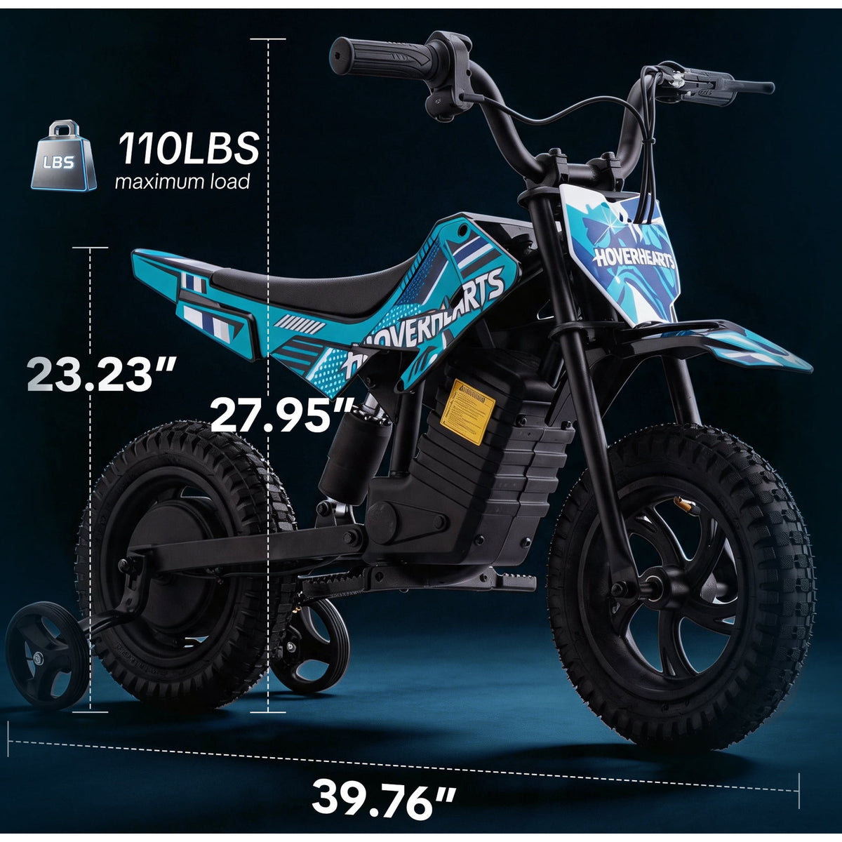 Aoemoe Electric Ride On Mini Bike for Beginners, 25.2V 2.6Ah Battery, Training Wheels & Rear Shock, 6.2 MPH Max Speed, All-Terrain Outdoor Toy, Red