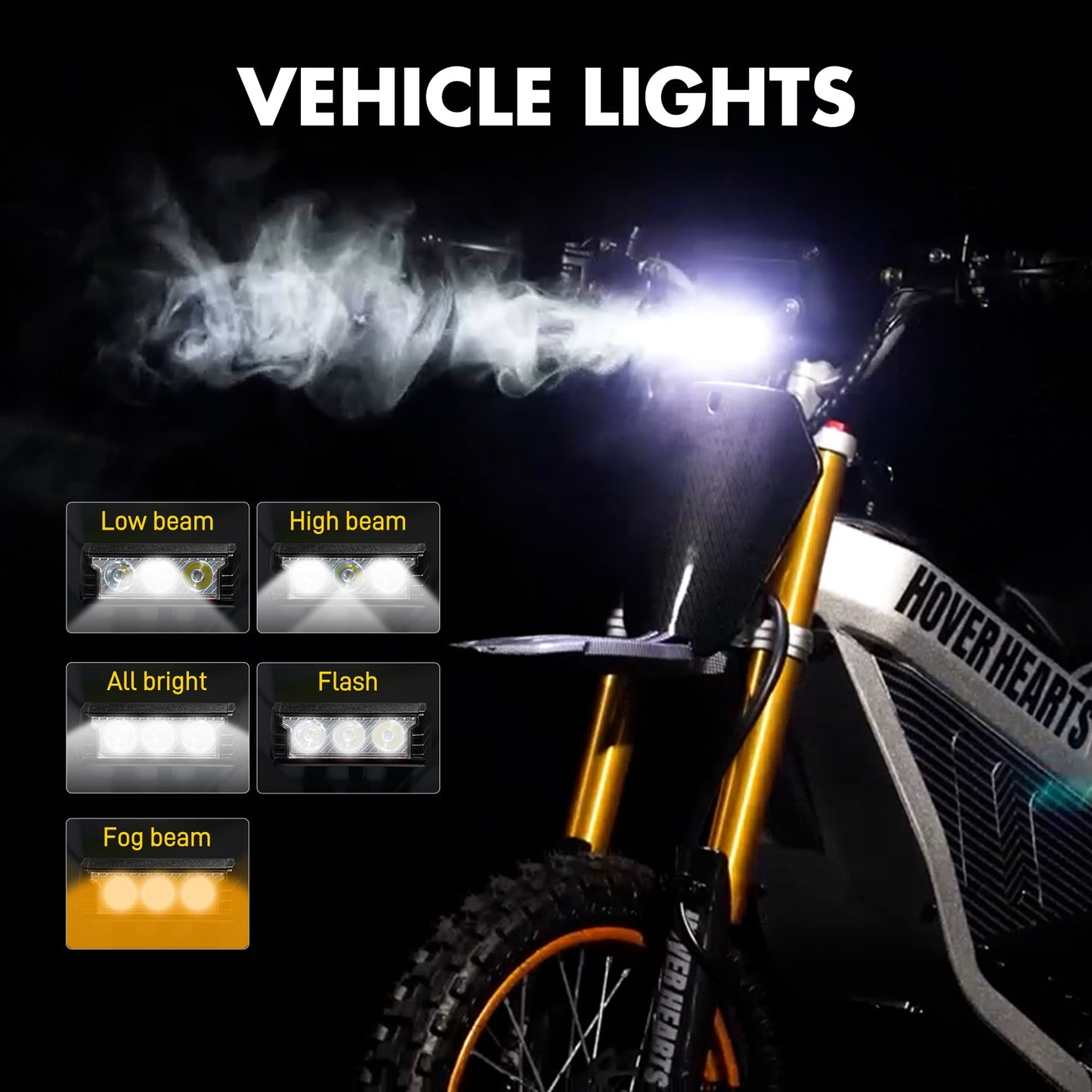 HOVERHEART 48V 3000W(Peak Power)Electric Dirt Bike for Adults - 42Mph Max Speed,Off-Road Motorcycle with Safe LFP Battery and Dual Hydraulic Disc Brakes