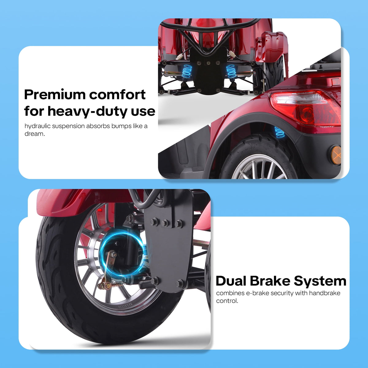Ostrina Mobility Scooter for Seniors & Adults,500lbs Capacity,Heavy Duty 4 Wheel Electric Scooter,800W Motor,31 Miles,Speed Adjustable,Full Accessories(Red)