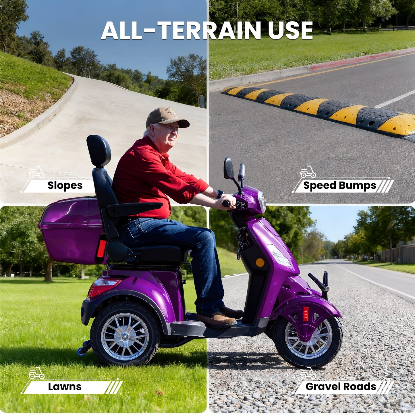 Tcdjtc 4 Wheel Mobility Scooters for Seniors, Adult Scooter with 800W Motor, Motorized Scooter for Adults, Heavy Duty Electric Scooter with 500 lb Capacity, 31 Miles Long Range, Instructions Included
