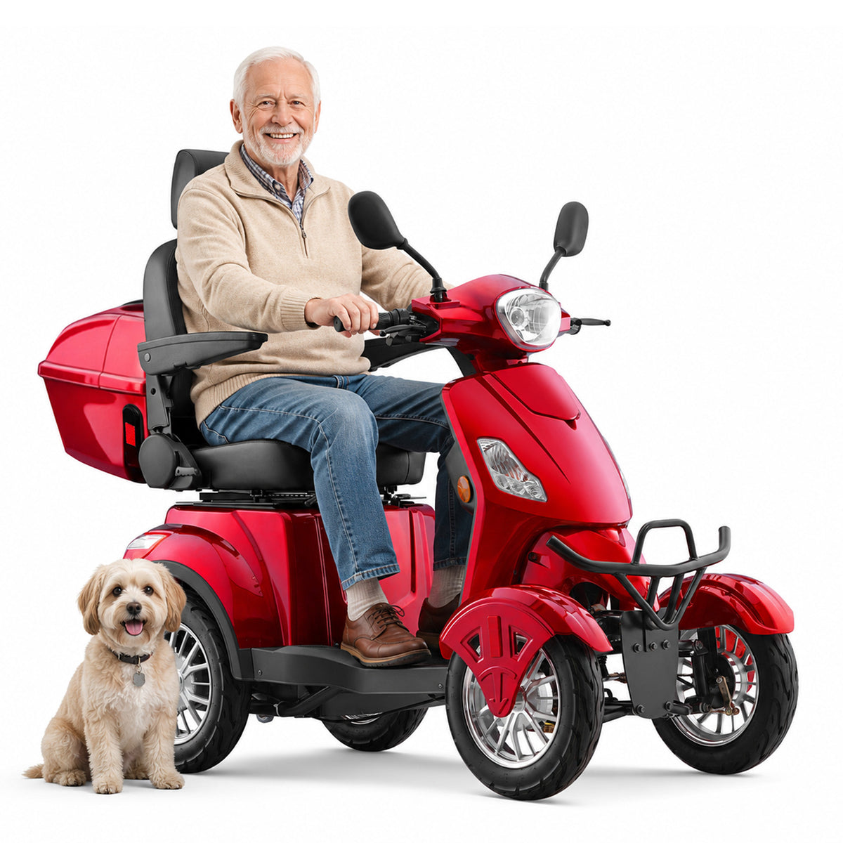 LiltJan Electric Mobility Scooter for Adults Seniors, Heavy Duty 4 Wheel All Terrain Scooter with 800W Brushless Motor, 500 lbs Capacity, 31 Miles Range, 15 MPH Adjustable Speed, Full Suspension