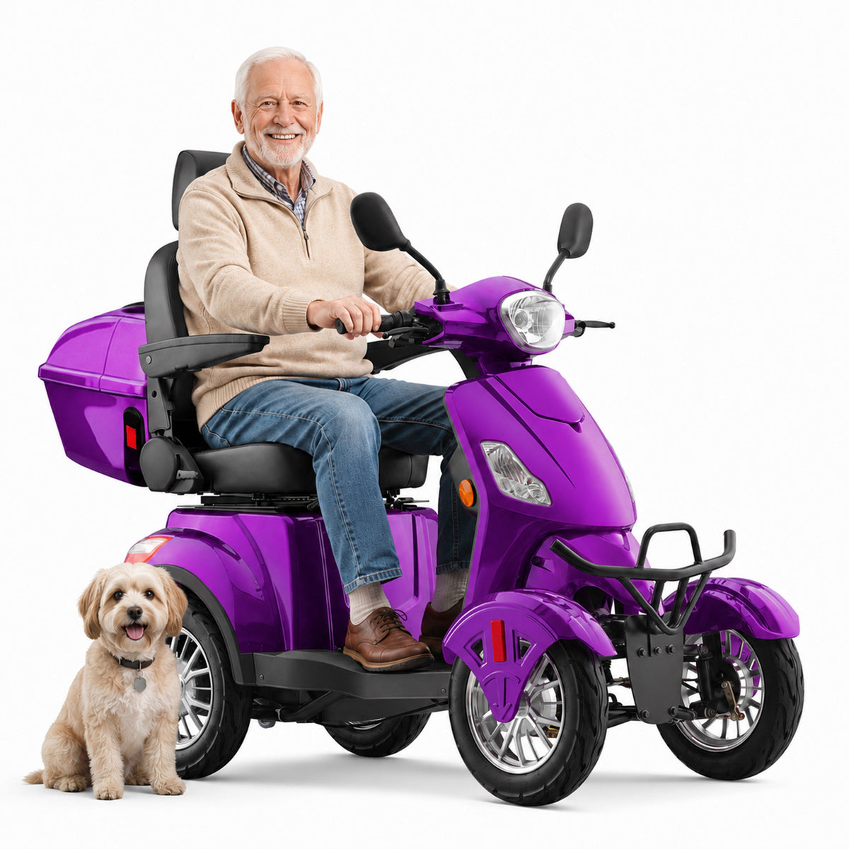 LiltJan Electric Mobility Scooter for Adults Seniors, Heavy Duty 4 Wheel All Terrain Scooter with 800W Brushless Motor, 500 lbs Capacity, 31 Miles Range, 15 MPH Adjustable Speed, Full Suspension