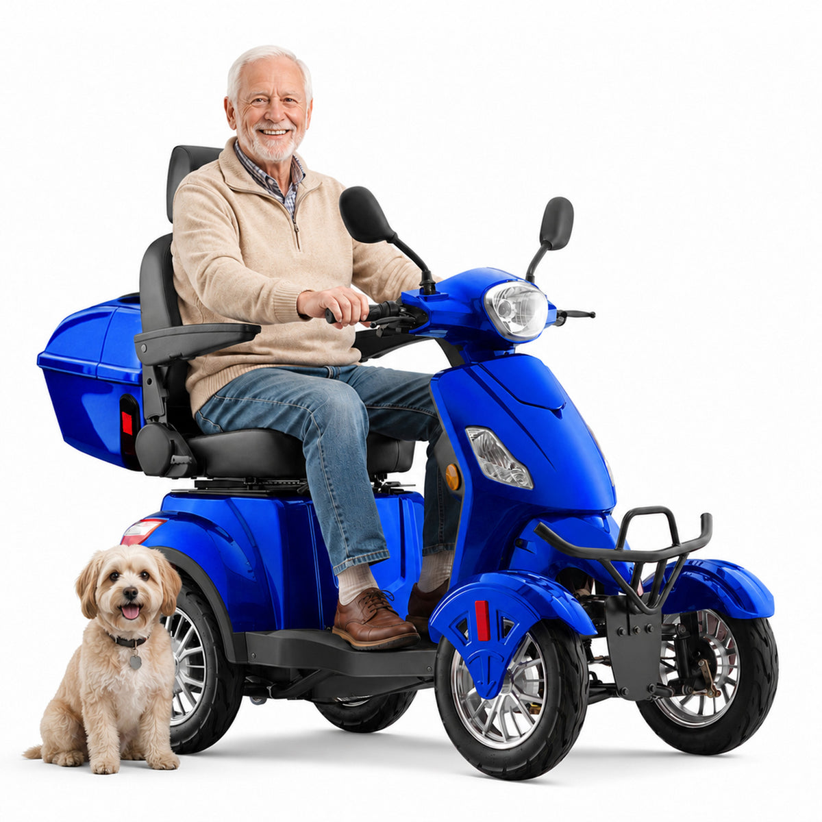 LiltJan Electric Mobility Scooter for Adults Seniors, Heavy Duty 4 Wheel All Terrain Scooter with 800W Brushless Motor, 500 lbs Capacity, 31 Miles Range, 15 MPH Adjustable Speed, Full Suspension