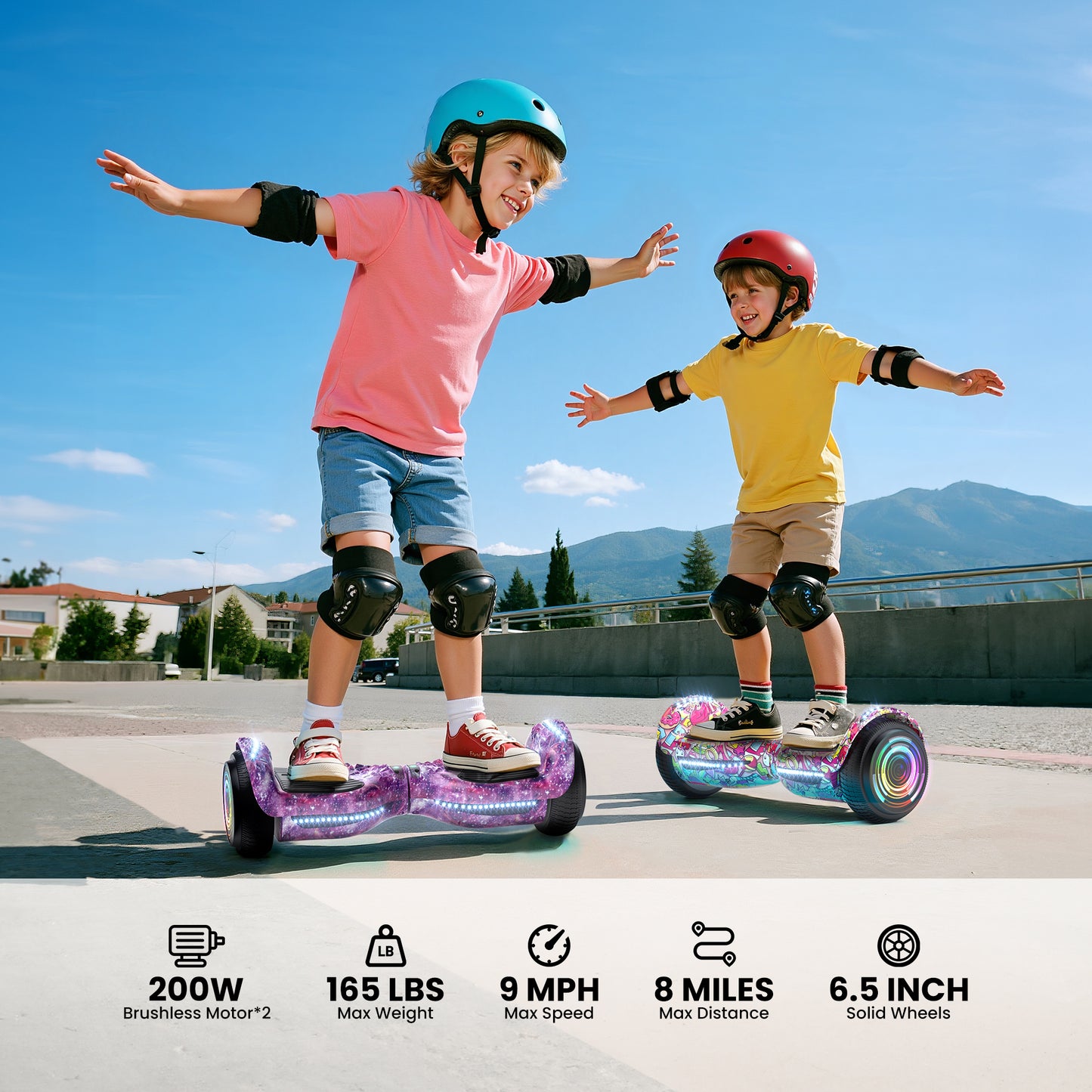 Mosta Electric Hoverboard with New Version Bluetooth Hover Board, Chrome and Design Color Self-Balance Electric Scooter