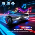 Off Road Electric Scooter with LED Lights & 400W Motor, Tcdjtc Hover Self-Balance Scooter for Kids Board, Electric Scooter with Bluetooth Speakers, Kids Scooter with 9MPH Max Speed, All Terrain