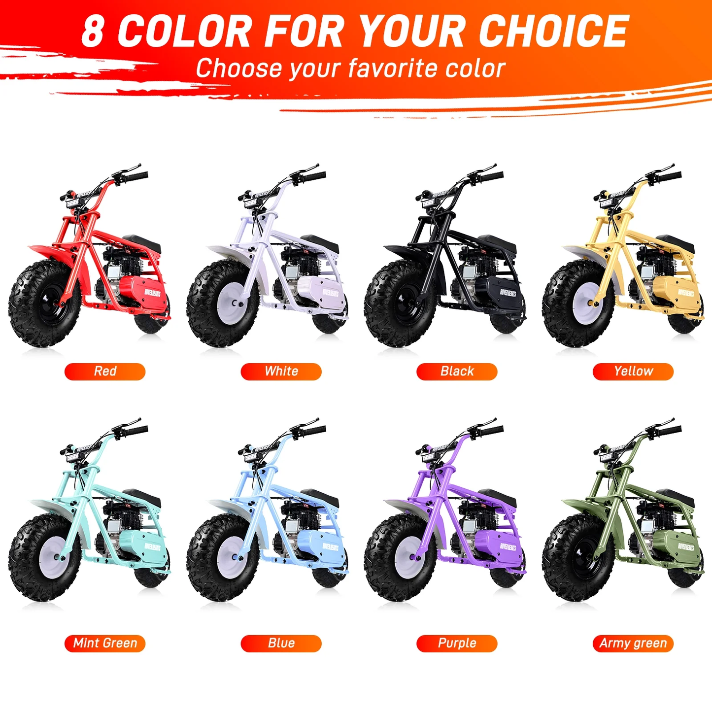 Aoemoe 99CC MB001 Gasoline Mini Dirt Bike,4-Stroke 18MPH Off Road Motorcycle, Weight Support Up to 165 LBS - Red