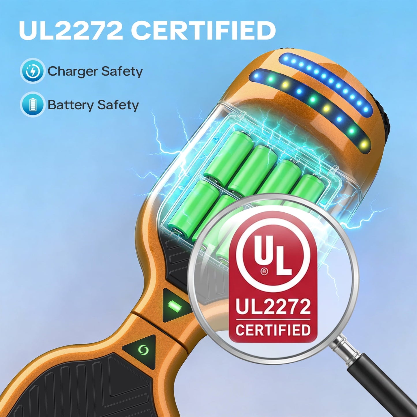 Hoverboard for Kids with 9 mph Max Speed, Tcdjtc Electric Scooters with LED Lights & Bluetooth Speakers, All Terrain Hoverboard for Adults, Off Road Hoverboard with UL2272 Certified
