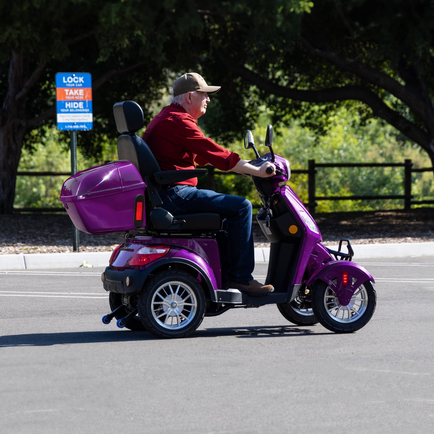 Upgrade Heavy Duty 4 Wheel Mobility Scooters for Seniors & Adults 500lbs Capacity,Arshin 800W All Terrain Fast Mobility Scooter for Travel,Electric Powered Chair,25 Miles Rang,Remote Key(Purple)