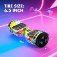 Electric Scooter with Bluetooth Speakers, Hover Off Road Board Electric Scooter with LED Lights & 400W Motor, Kids Scooter with 9MPH Max Speed, Tcdjtc Self-Balance Scooter for Kids