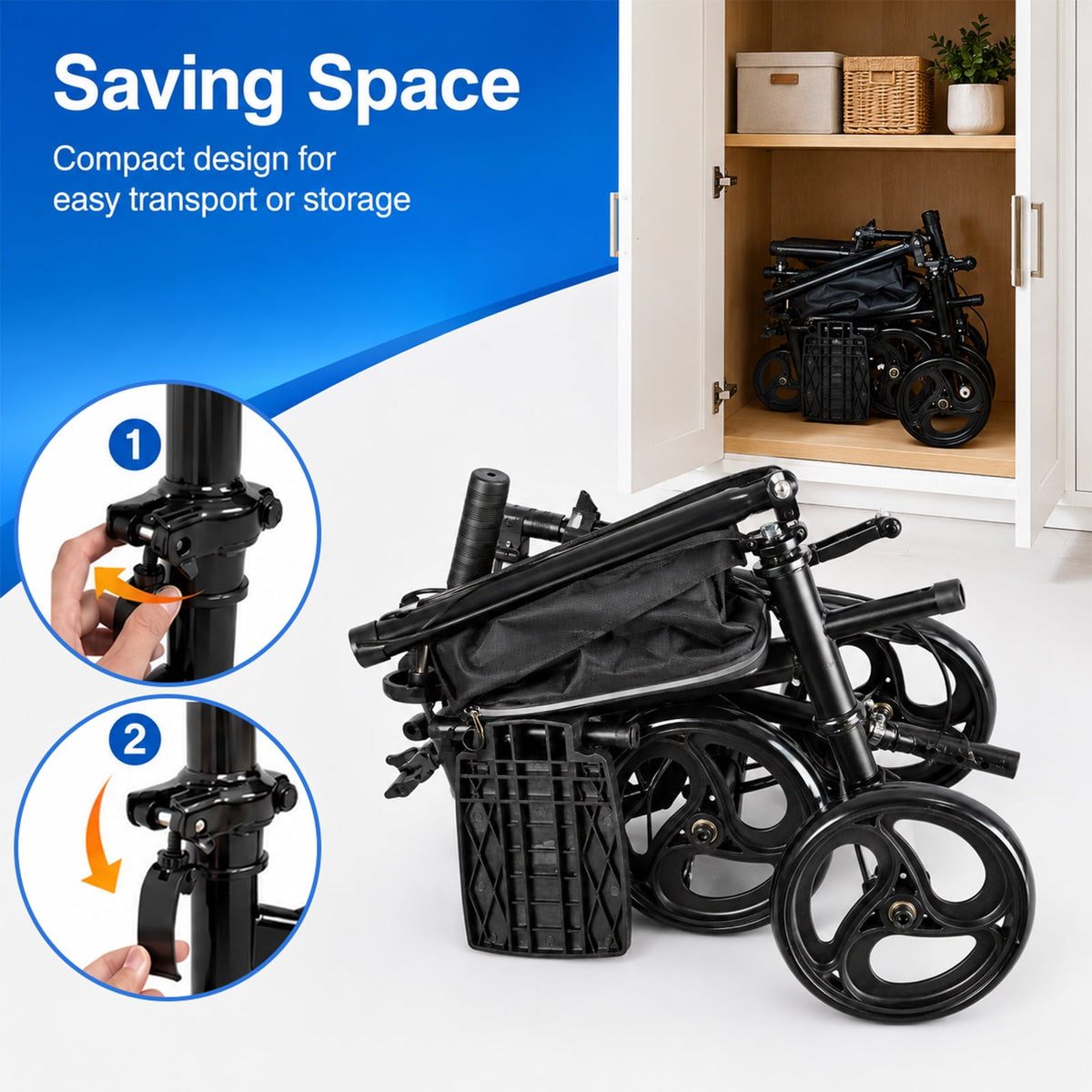 Ostrina Knee Scooter,All Terrain Foldable Knee Scooter Walker,Disc Brake Knee Walker for Foot Injuries,Compact Crutches Alternative