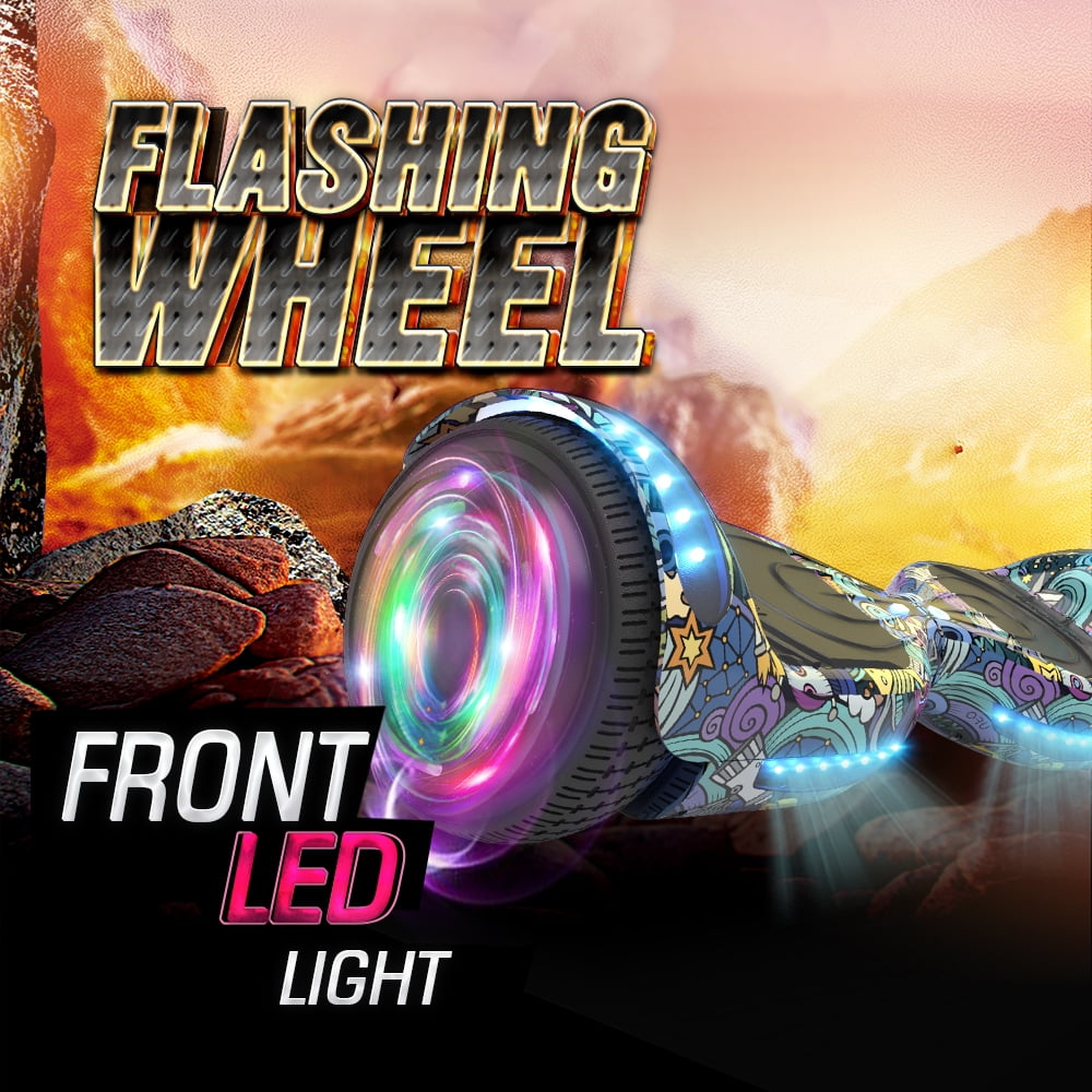 Hoverstar Flash Wheel Hoverboard 6.5 In. Bluetooth Speaker with LED Light Self Balancing Wheel Electric Scooter