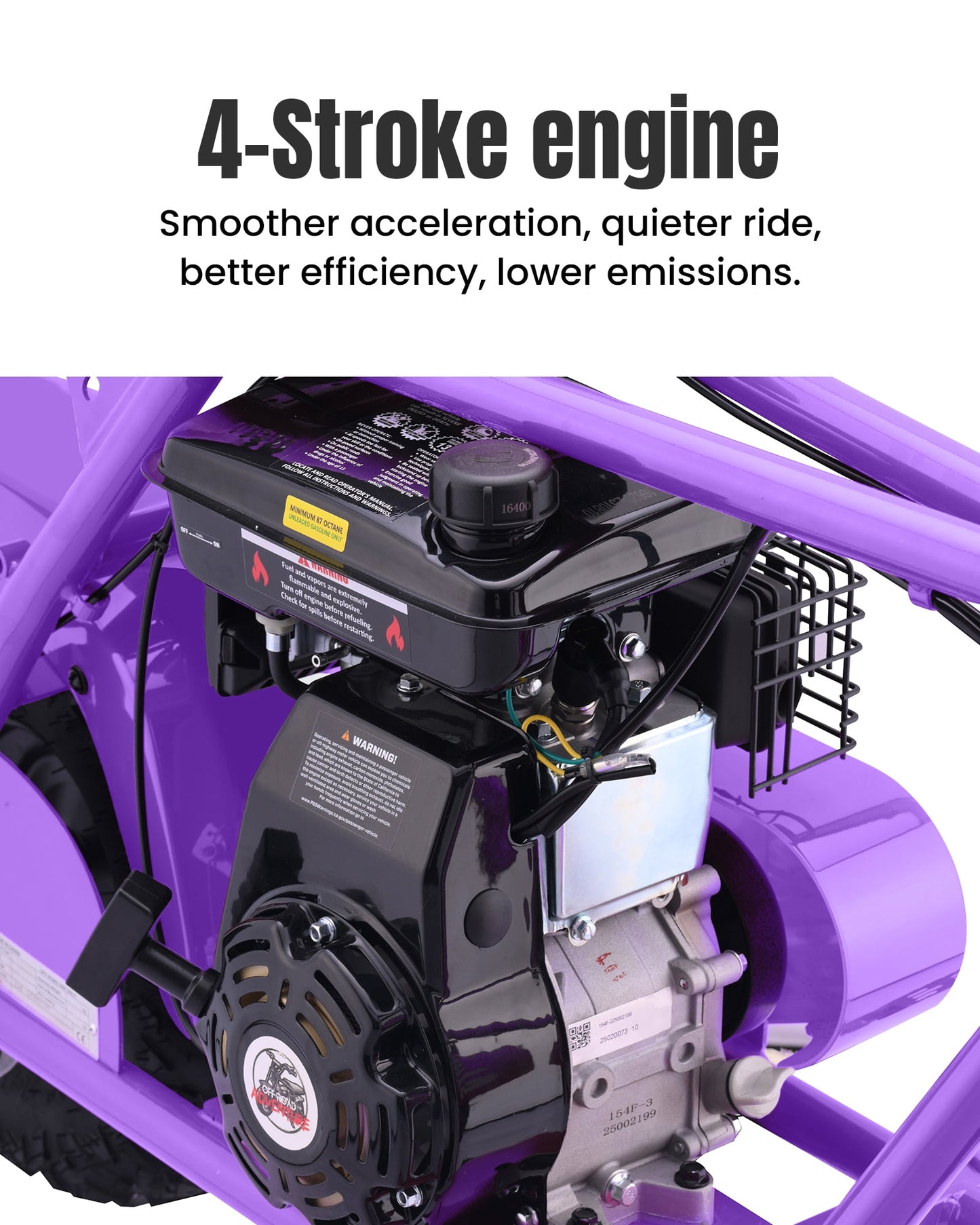 Aoemoe 105cc 4-Stroke Gas Dirt Bike Purple