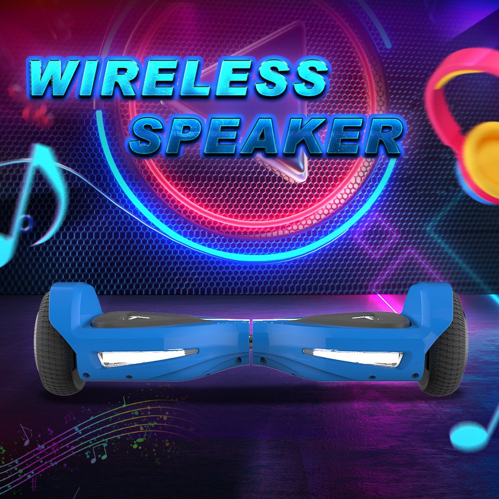 Hover Off Road Board Electric Scooter with LED Lights & 400W Motor, Kids Scooter with 9MPH Max Speed, Electric Scooter with Bluetooth Speakers, Tcdjtc Self-Balance Scooter for Kids