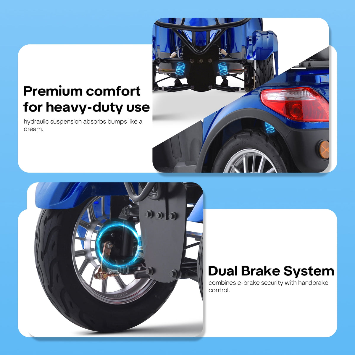 Ostrina Mobility Scooter for Seniors & Adults,500lbs Capacity,Heavy Duty 4 Wheel Electric Scooter,800W Motor,31 Miles,Speed Adjustable,Full Accessories(Blue)