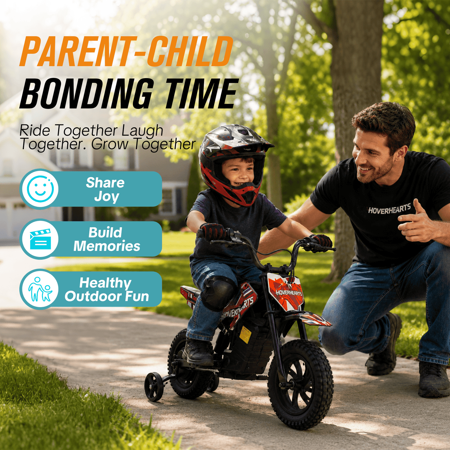 QEASET Dirt Rocket - Red with Decals, up to 6.21 mph, 24V Electric Dirt Bike for Child 8+