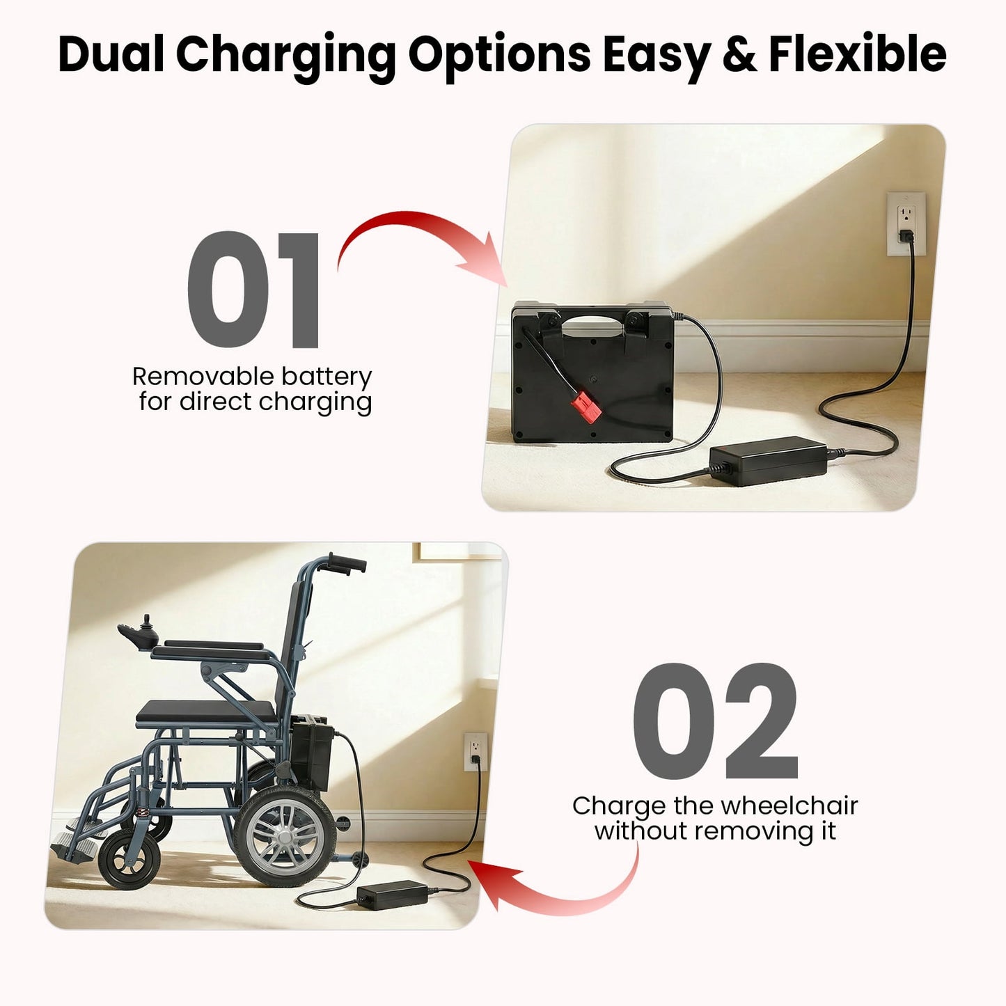 Aoemoe 71 Lbs Electric Wheelchair 15+ Miles Long Travel Range, Foldable & Lightweight Motorized Wheelchair with Safety Features Hold Up 286lbs, Ideal for Seniors & Travel