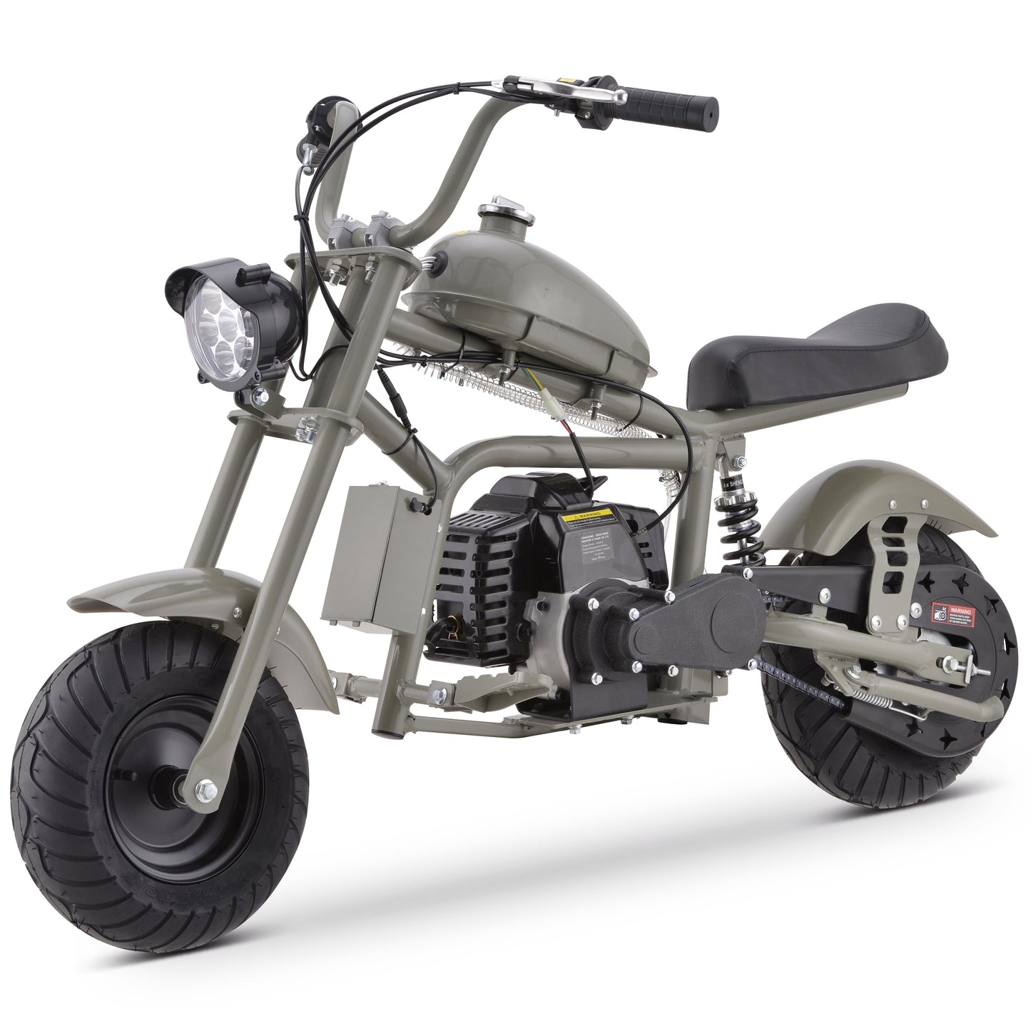 Aoemoe 49cc Gas Mini Chopper for Teens & Adults, Dirt Bike with Headlight, Rear Shock, Disc Brakes, 20MPH, Gary