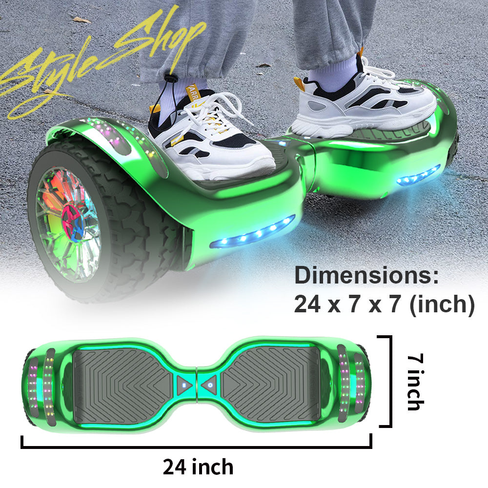 MOSTA All Terrain Self-Balance Scoote ,Electric Scooter Board for Kids & Adults with Bluetooth and Led Lights,6.5 inch,165 lbs capacity Perfect Gift