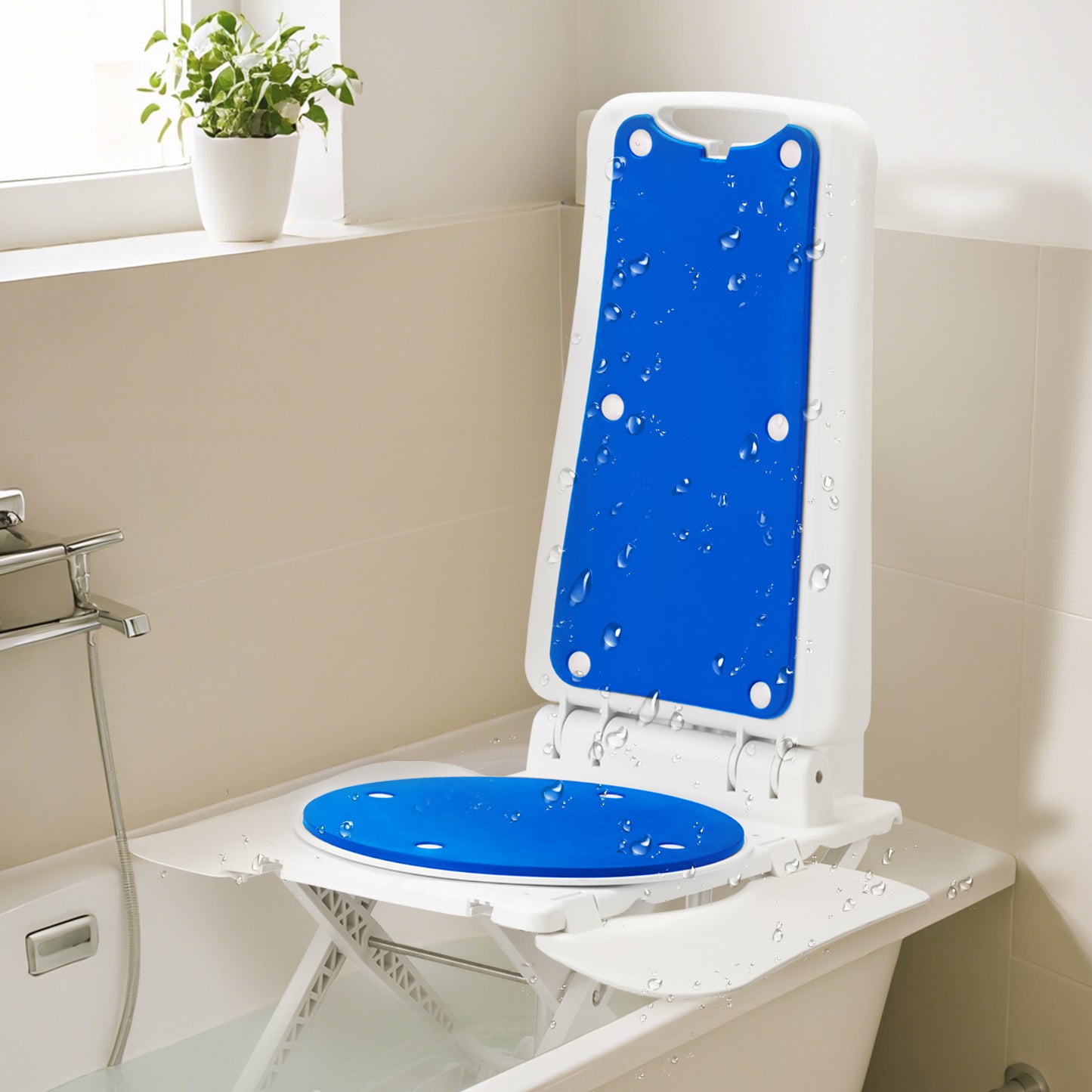 MOSTA Electric Chair Lift for Elderly – Floor Lift & IP68 Waterproof Bath Lift for Tub, Foldable, 275 lbs Capacity, Remote Control for Fall Recovery & Home Care