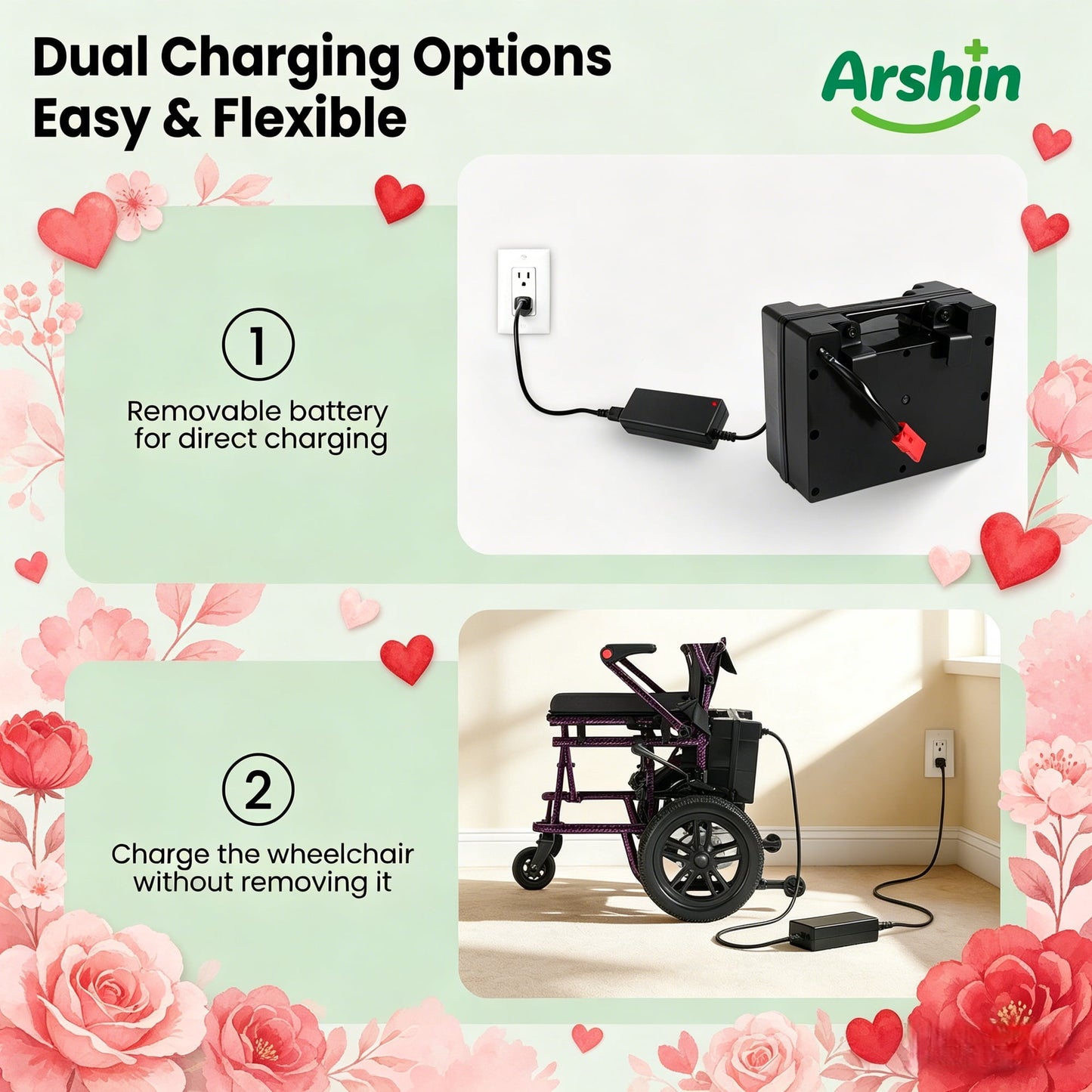 Lightweight Foldable Electric Wheelchair,20+ Miles,360°Joystick,Mom's Gift(Purple)