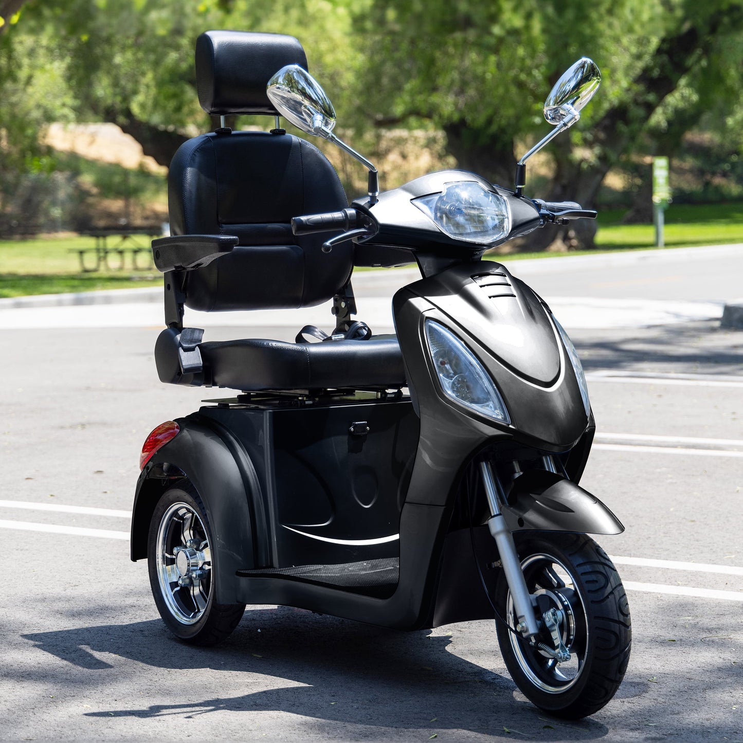 Heavy Duty 3 Wheel Mobility Scooters for Seniors & Adults 500lbs Capacity,Arshin Electric Powered Wheelchair Device,800W All Terrain Fast Mobility Scooter,31 Miles Long Range Battery(Black)