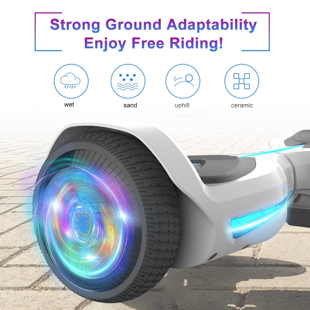 MOSTA All Terrain Self-Balance Scoote ,Electric Scooter Board for Kids & Adults with Bluetooth and Led Lights,6.5 inch, 9 Miles Max 165 lbs capacity Perfect Gift