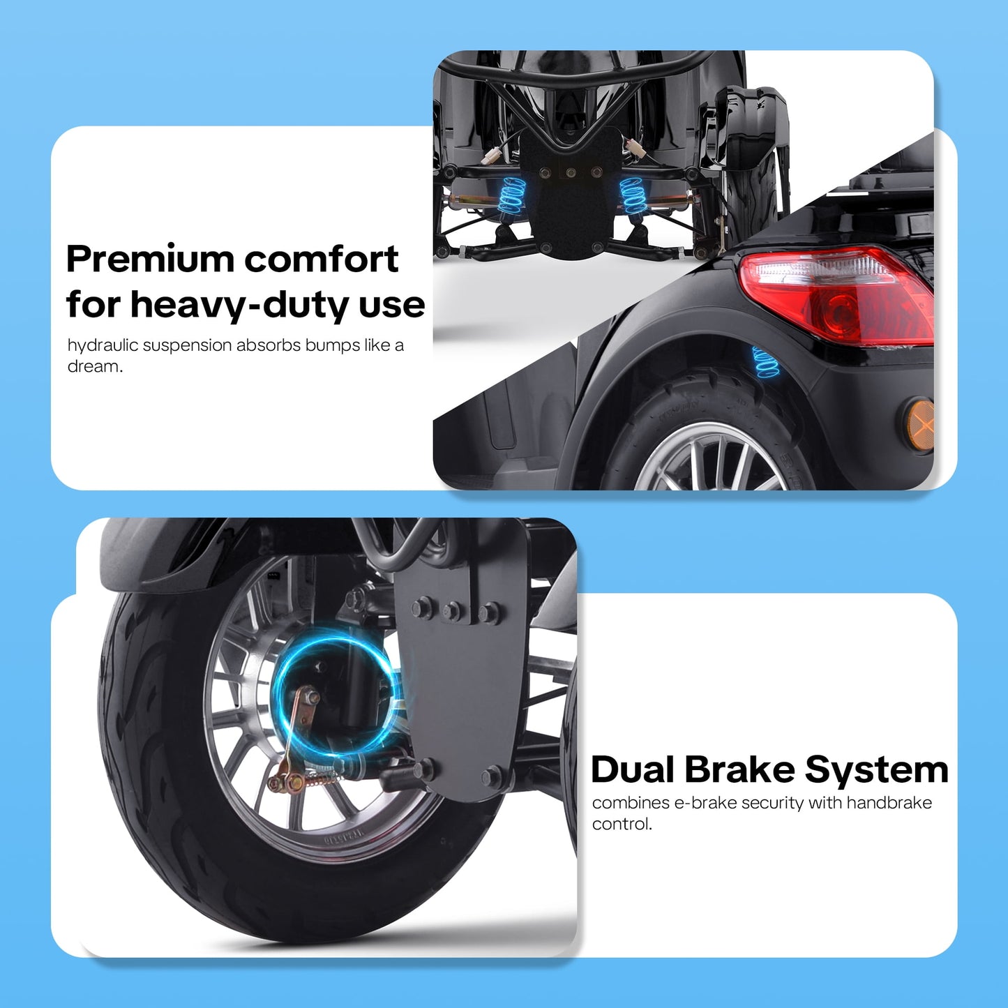 Upgrade Heavy Duty 4 Wheel Mobility Scooters for Seniors & Adults 500lbs Capacity,Arshin 800W All Terrain Fast Mobility Scooter for Travel,Electric Powered Chair,25 Miles Rang,Remote Key(Black)