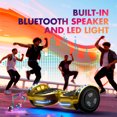 Electric Scooter with Bluetooth Speakers, Hover Off Road Board Electric Scooter with LED Lights & 400W Motor, Kids Scooter with 9MPH Max Speed, Tcdjtc Self-Balance Scooter for Kids