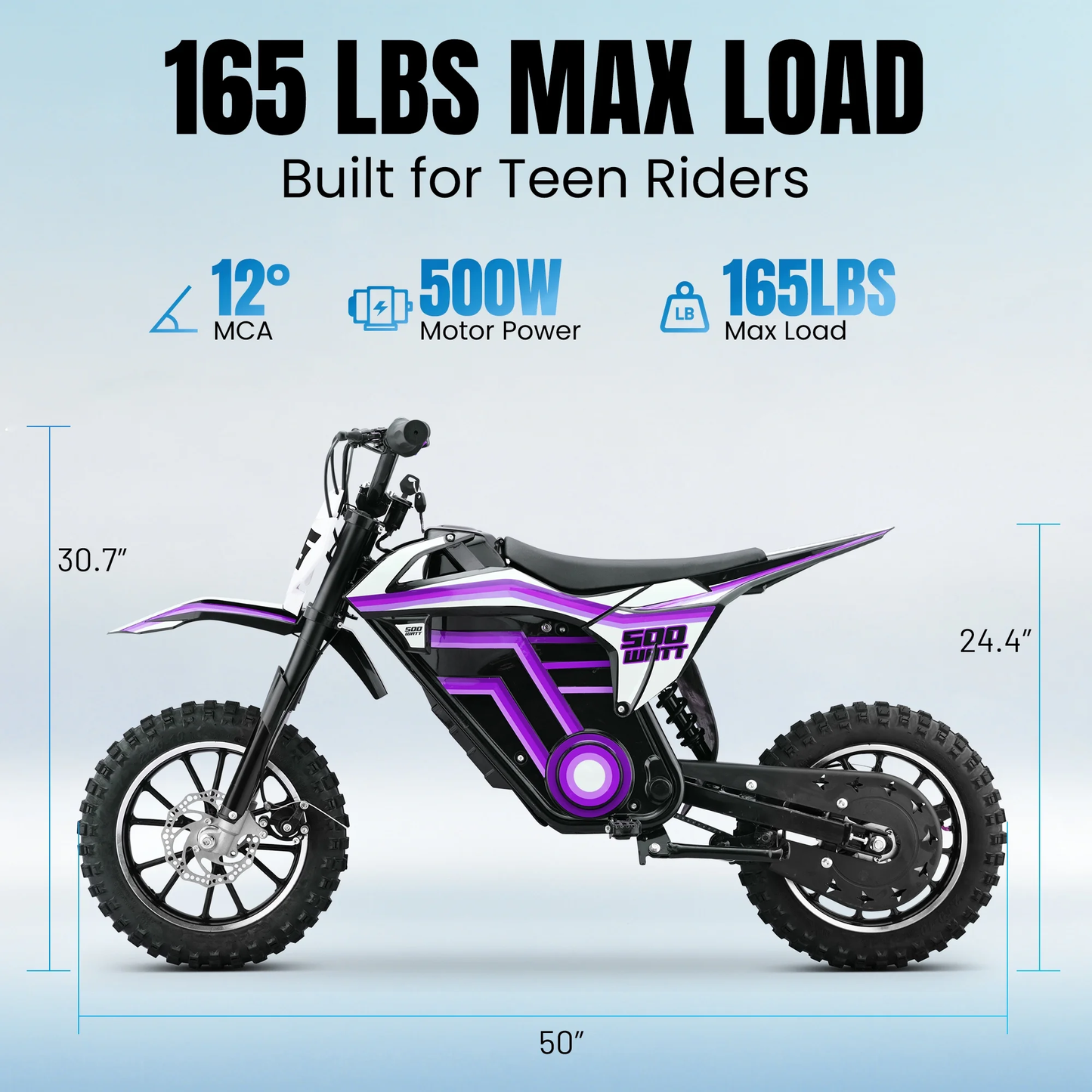 Aoemoe Electric Motorcycle – 36V MINI Motorized Dirt Bikes, 500W Power, Special Gift(Purple)