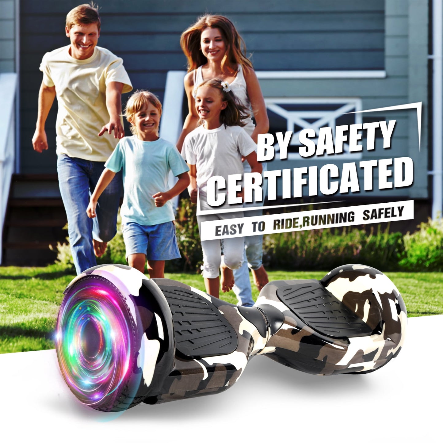 MOSTA All Terrain Self-Balance Scoote ,Electric Scooter Board for Kids & Adults with Bluetooth and Led Lights,6.5 inch,165 lbs capacity Perfect Gift