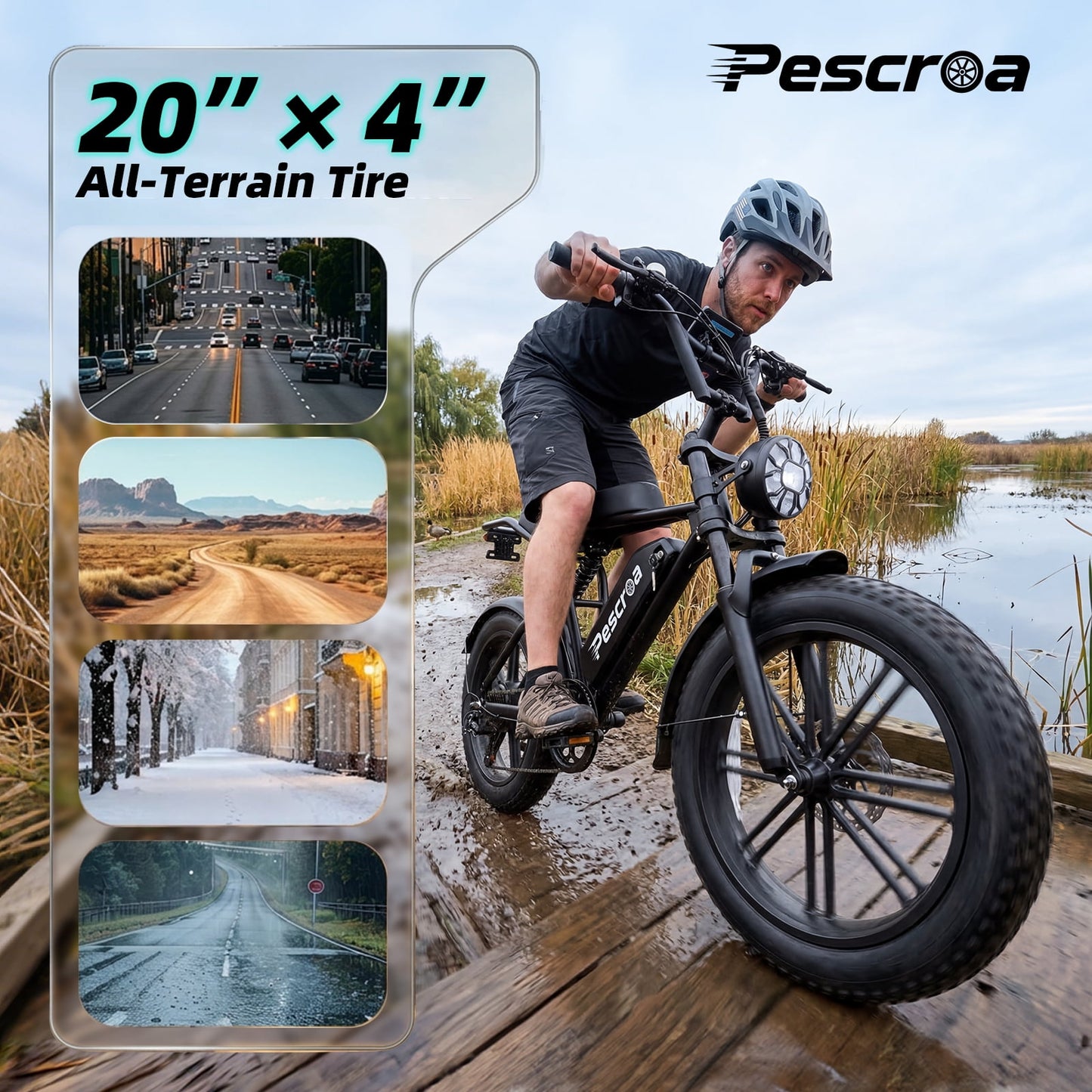Electric Bike for Adults, Arshin Commuter E-Bike with 1500W Peak Motor, Electric Dirt Bike with 7-Speed Gears, Adult Electric Bicycles with 28MPH Max Speed, 20"x4" Fat Tire Electric Bike