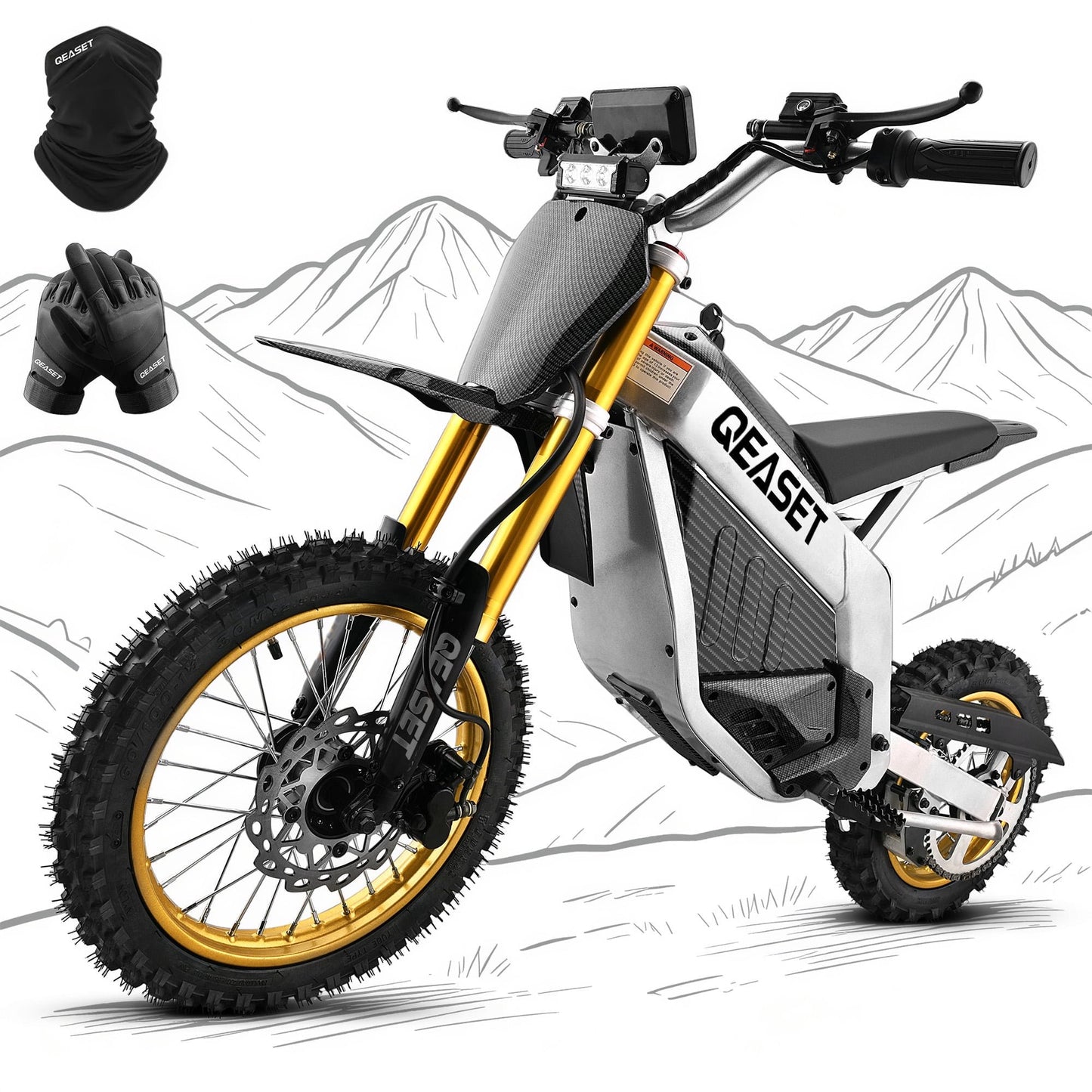 3000W Electric Dirt Bike for Adults-42MPH Max Speed,48V 30Ah LFP Battery,50+Mile Range,Full Suspension,Fat Tires,Dual Hydraulic Brakes,Off-Road Electric Motorcycle by Arshin,Black