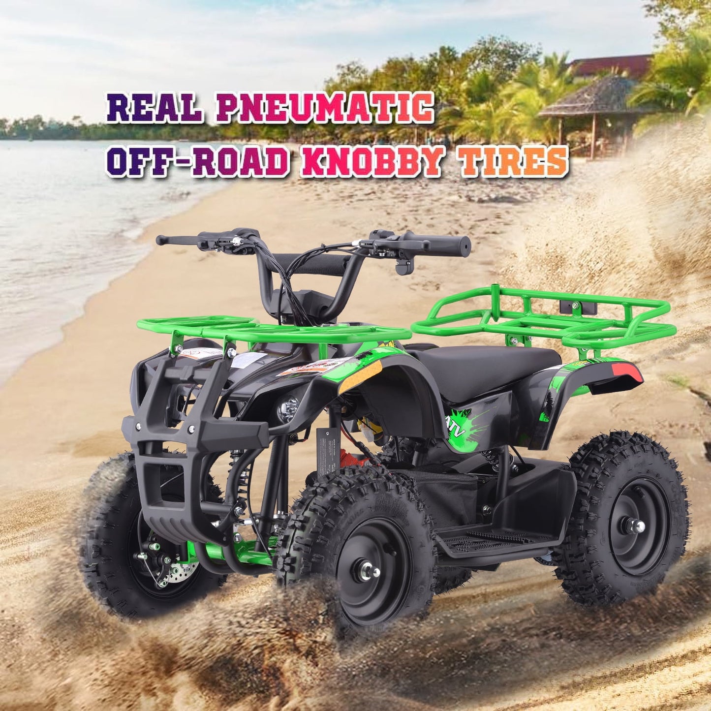 Arshin 36V 4 Wheelers Electric ATV,15mph Max Speed,Parent Speed Control,Dual Suspensions,Age 13+