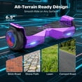 Off Road Electric Scooter with LED Lights & 400W Motor, Tcdjtc Hover Self-Balance Scooter for Kids Board, Electric Scooter with Bluetooth Speakers, Kids Scooter with 9MPH Max Speed, All Terrain