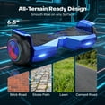 Off Road Electric Scooter with LED Lights & 400W Motor, Tcdjtc Hover Self-Balance Scooter for Kids Board, Electric Scooter with Bluetooth Speakers, Kids Scooter with 9MPH Max Speed, All Terrain