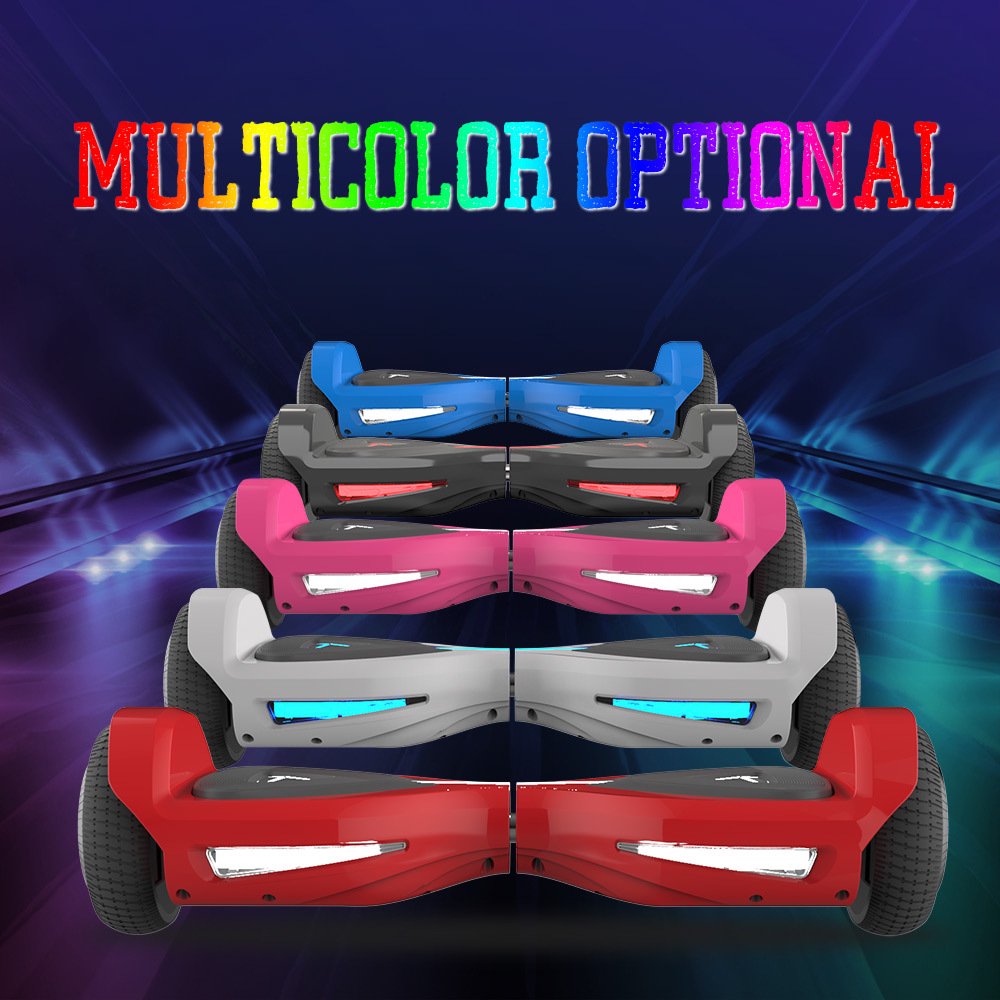 Hover Off Road Board Electric Scooter with LED Lights & 400W Motor, Kids Scooter with 9MPH Max Speed, Electric Scooter with Bluetooth Speakers, Tcdjtc Self-Balance Scooter for Kids